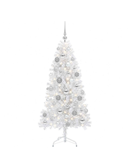 Albero di Natale Artificiale con Rami Pieghevoli 150 cm 150 LED