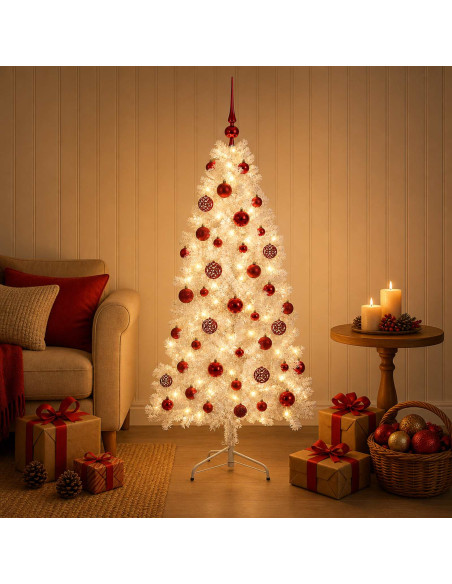 Albero di Natale Artificiale con Rami Pieghevoli 150 cm 150 LED
