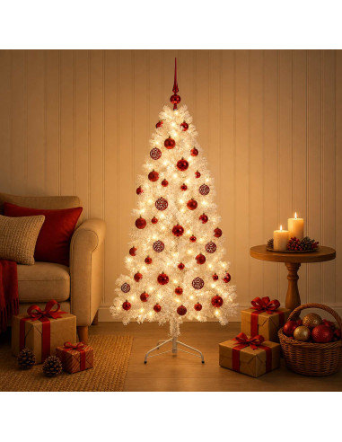 Albero di Natale Artificiale con Rami Pieghevoli 150 cm 150 LED