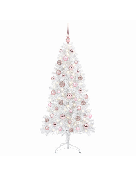 Albero di Natale Artificiale con Rami Pieghevoli 150 cm 150 LED