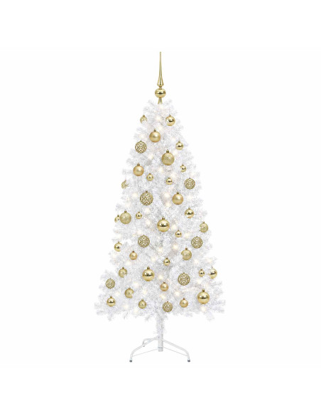 Albero di Natale Artificiale con Rami Pieghevoli 150 cm 150 LED