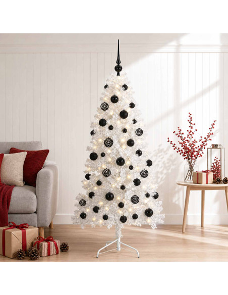 Albero di Natale Artificiale con Rami Pieghevoli 150 cm 150 LED
