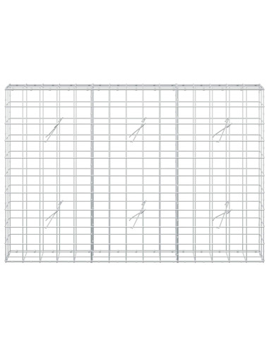 Gabione con filo da 5 mm e rete 10x10 cm 150x20x100 cm