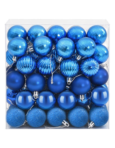 Set di Palline di Natale 100 pz Blu e argento 4 cm Polistirolo