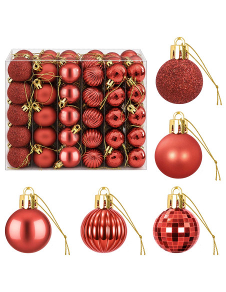Set di Palline di Natale 150 pz Rosso 3 cm Polistirolo