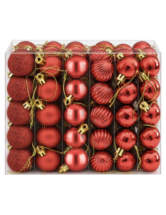 Set di Palline di Natale 150 pz Rosso 3 cm Polistirolo 2
