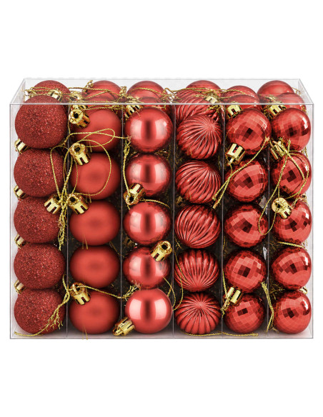 Set di Palline di Natale 150 pz Rosso 3 cm Polistirolo