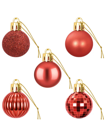 Set di Palline di Natale 150 pz Rosso 3 cm Polistirolo