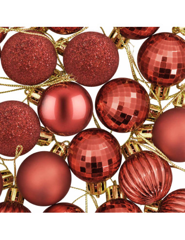 Set di Palline di Natale 150 pz Rosso 3 cm Polistirolo