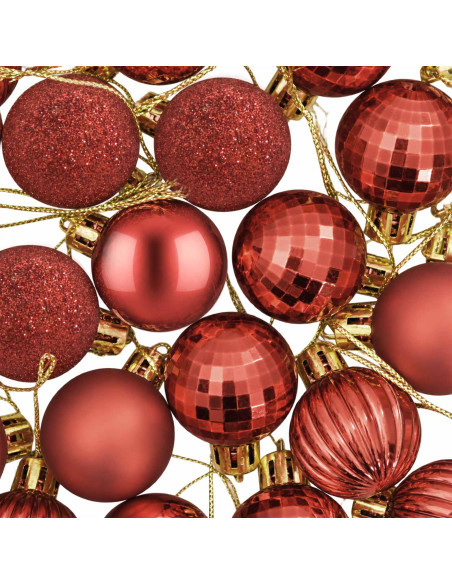 Set di Palline di Natale 150 pz Rosso 3 cm Polistirolo