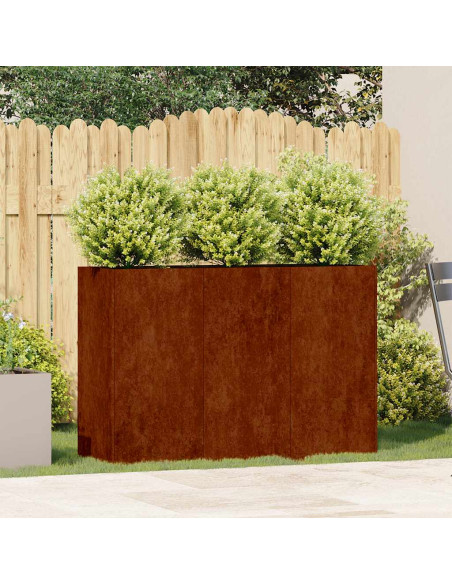 Fioriera Arrugginita 120x40x80 cm in Acciaio Corten