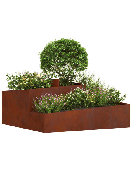 Vaso da giardino Ruggine 100 x 100 x 50 cm Acciaio Corten