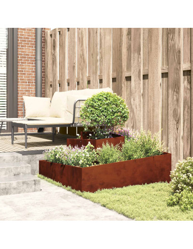 Vaso da giardino Ruggine 100 x 100 x 50 cm Acciaio Corten