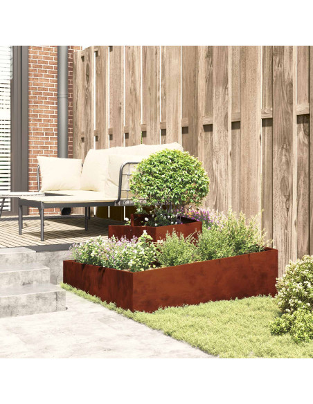 Vaso da giardino Ruggine 100 x 100 x 50 cm Acciaio Corten