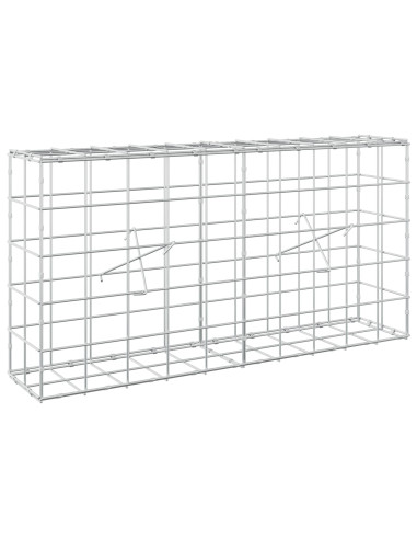 Gabione con filo da 5 mm e rete 10x10 cm 100x20x50 cm