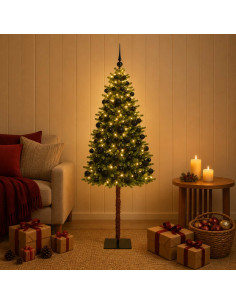 Albero di Natale Artificiale con Palline 180 cm 300 LED