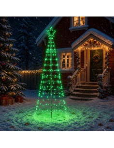 Albero di Natale LED 250 cm 300 LED Multicolore Acciaio Nero