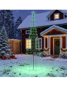 Albero di Natale LED 300 cm 390 LED Multicolore Acciaio Nero