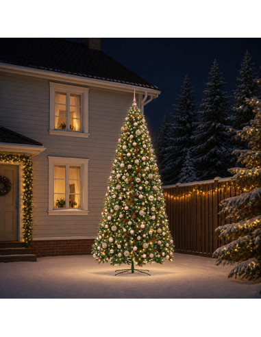 Albero di Natale Artificiale a Cerniera con Palline 400 cm
