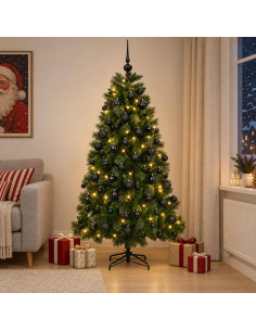 Albero di Natale artificiale con pallina 210 cm 300 LED