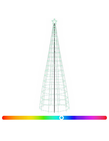 Albero di Natale LED 300 cm 390 LED Multicolore Acciaio Nero