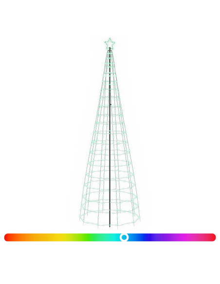 Albero di Natale LED 300 cm 390 LED Multicolore Acciaio Nero