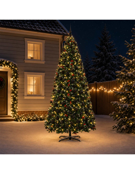 Albero di Natale artificiale a cerniera con palline 500 cm