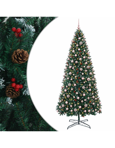 Albero di Natale Artificiale a Cerniera con Palline 400 cm