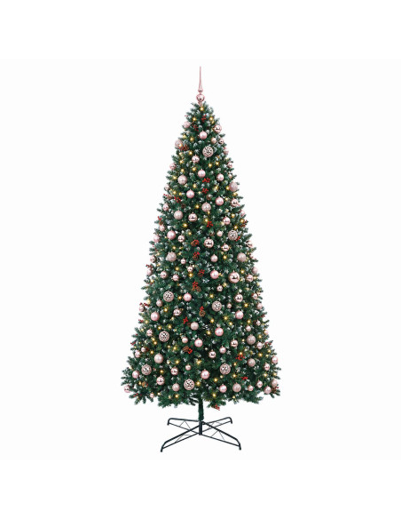 Albero di Natale Artificiale a Cerniera con Palline 400 cm