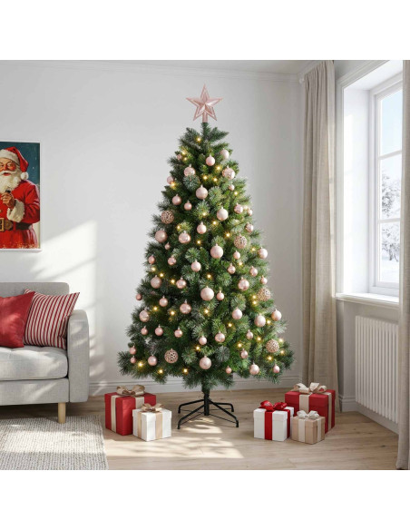 Albero di Natale artificiale con pallina 210 cm 300 LED