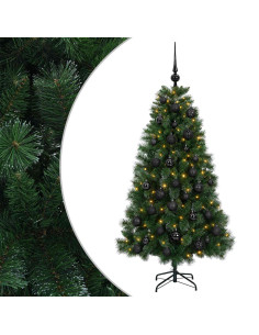 Albero di Natale artificiale con palline 150 cm 150 LED 2