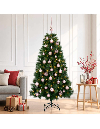 Albero di Natale artificiale con palline 150 cm 150 LED