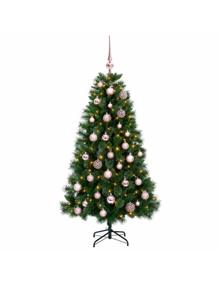 Albero di Natale artificiale con palline 150 cm 150 LED