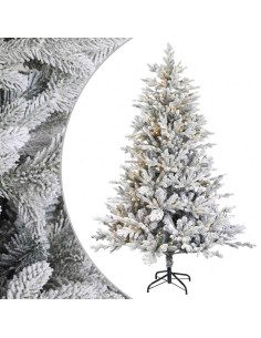 Albero di Natale Artificiale con Rami Pieghevoli 150 cm 150 LED 2