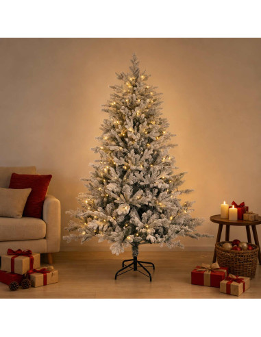 Albero di Natale Artificiale con Rami Pieghevoli 150 cm 150 LED