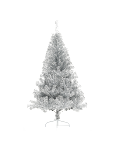 Albero di Natale artificiale con luci integrate Argento 180 cm
