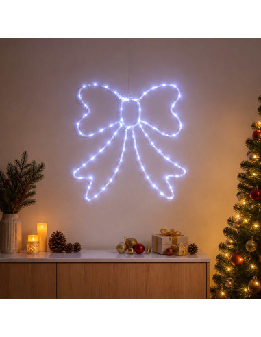 Fiocco di Natale luminoso LED LOVIISA 70 LED Blu 50 x 51 cm