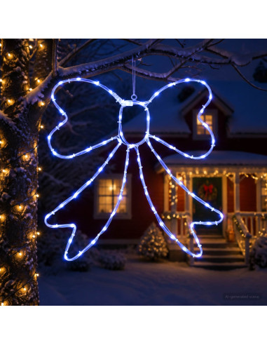 Fiocco di Natale luminoso LED LOVIISA 70 LED Blu 50 x 51 cm