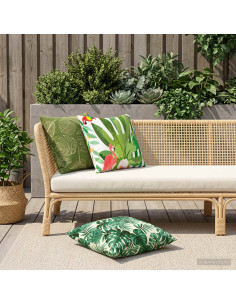 Cuscino 2 pz HEERLEN Motivo a Foglie 60 x 60 cm Poliestere