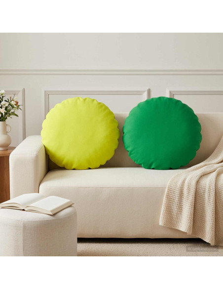 Cuscino 2 pz HEERLEN Verde Ø 60 cm Poliestere
