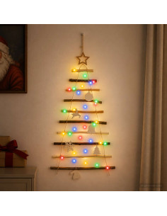 Albero di Natale appeso 90 cm 30 LED Multicolore