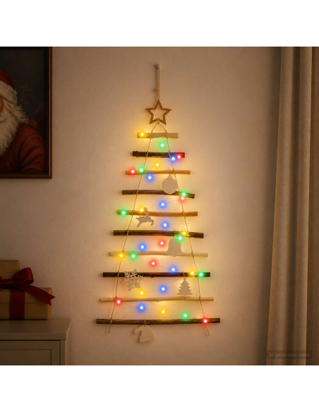 Albero di Natale appeso 90 cm 30 LED Multicolore
