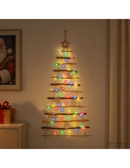 Albero di Natale appeso 120 cm 50 LED Multicolore