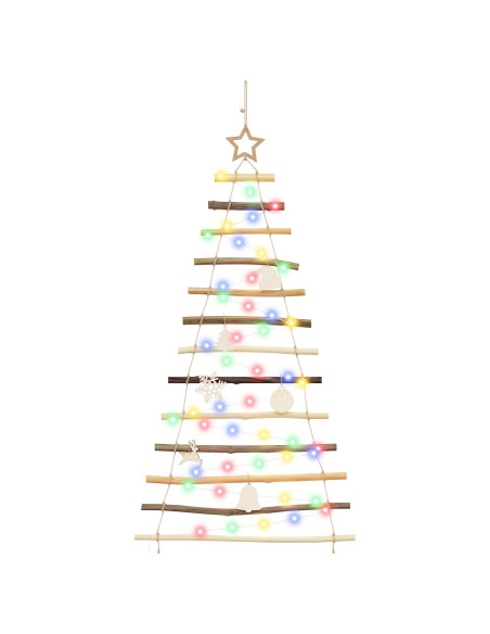 Albero di Natale appeso 120 cm 50 LED Multicolore