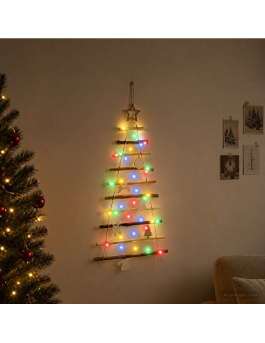 Albero di Natale appeso 90 cm 30 LED Multicolore