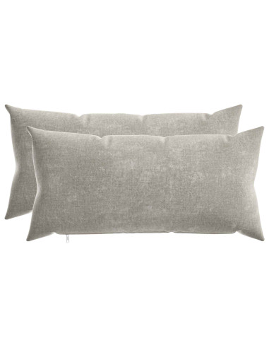 Federa 2 pz HEERLEN Grigio Chiaro 40 x 80 cm Tessuto Chenille