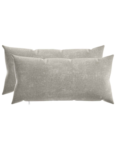 Federa 2 pz HEERLEN Grigio Chiaro 40 x 80 cm Tessuto Chenille