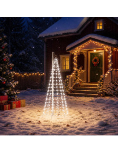 Luci per albero di Natale con picchetti e asta per bandiera