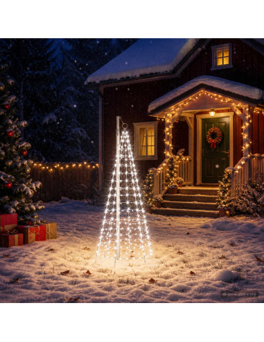 Luci per albero di Natale con picchetti e asta per bandiera