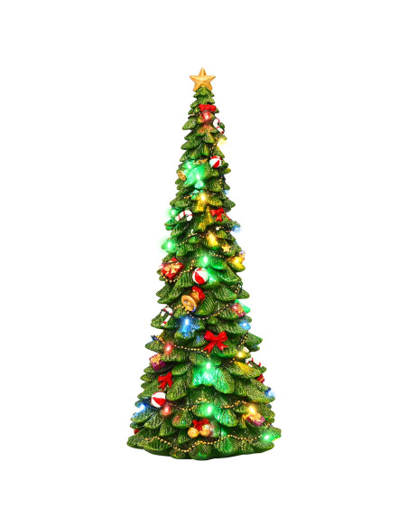 Albero di Natale con luci SALO 16,5 x 15,5 x 40 cm Resina Verde